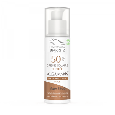 Crème solaire teintée SPF 50 | Getönte Sonnencreme für das Gesicht, Golden (50ml)