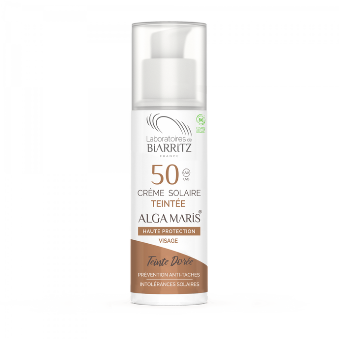 Crème solaire teintée SPF 50 | Getönte Sonnencreme für das Gesicht, Golden (50ml)